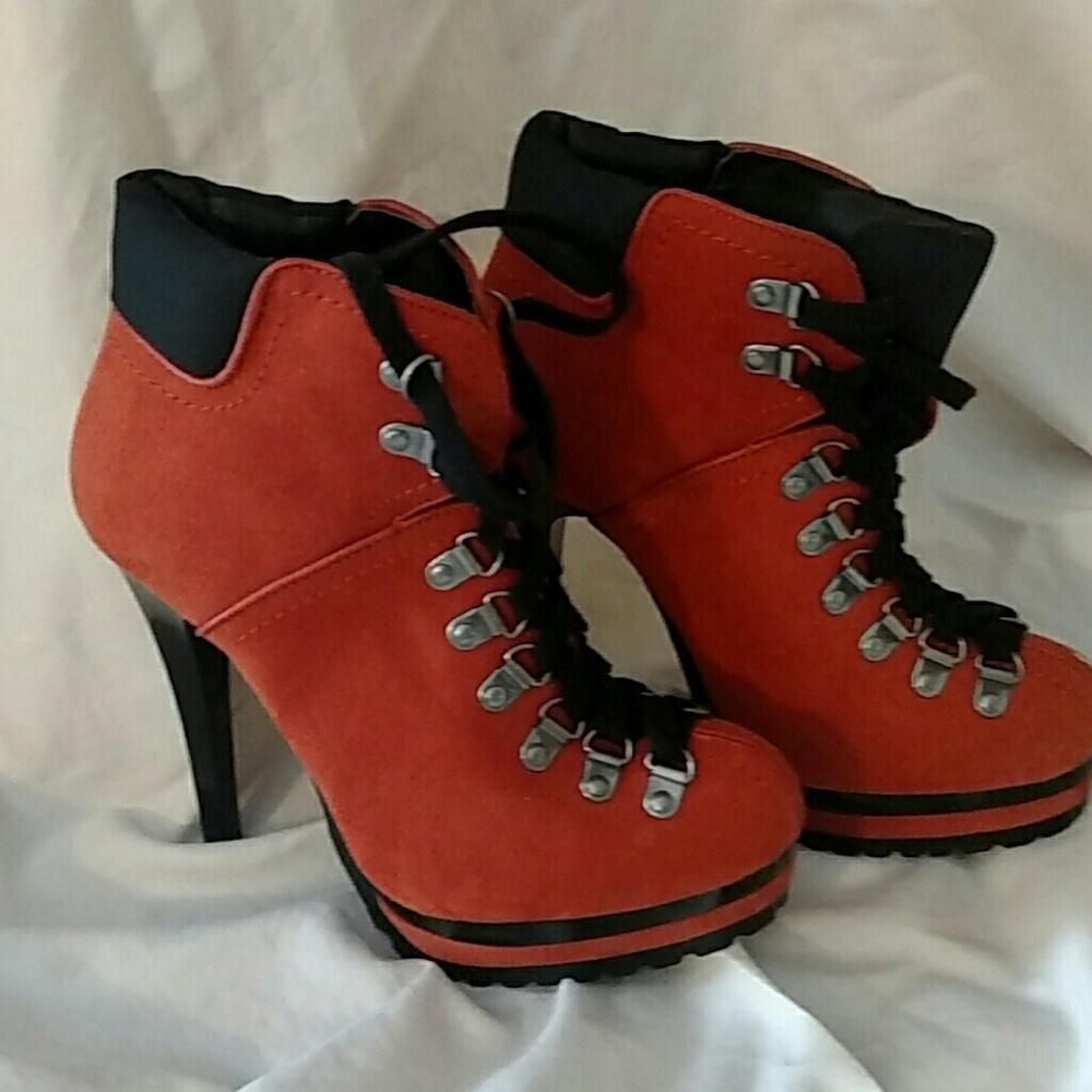Orange Stiletto Boots